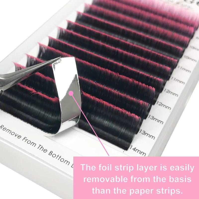 Colored Volume Lash Extensions - Wispy Soft Gradient Fans for Eyelash Artists