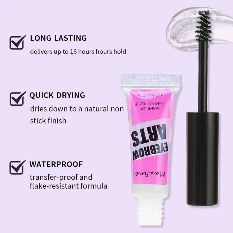 Long-Lasting Waterproof Transparent Eyebrow Gel - Quick-Dry Makeup Fixing
