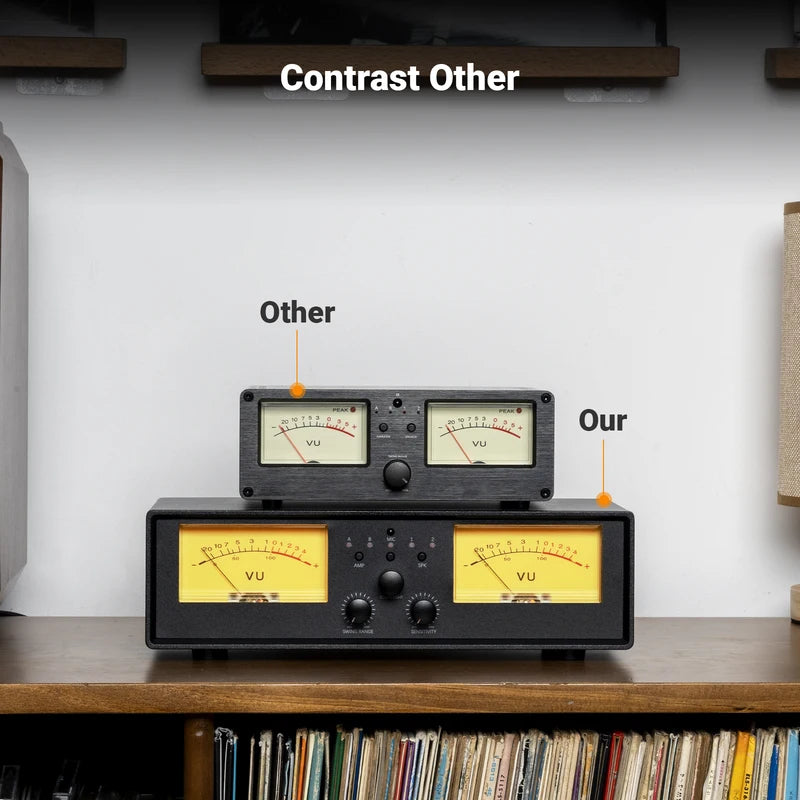 Stereo Amplifier Speaker Switcher with Dual VU Meter and Remote Control