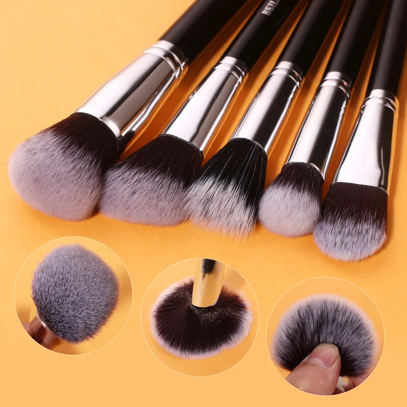 Professional Makeup Brush Set with Natural Goat Hair - 30PCS for Face & Eyes