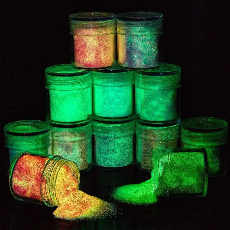 Glow Powder for Epoxy Resin Jewelry Nail Art Glitter - Luminous Pigment Set
