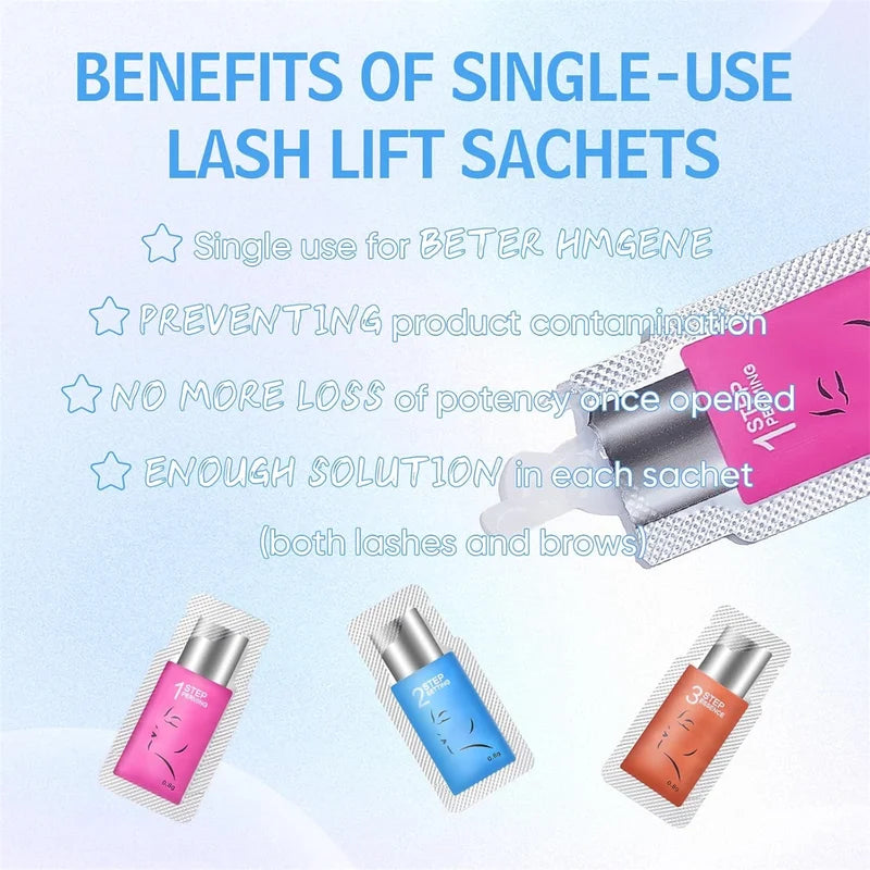 Lash Lift Kit 15 Pcs Fast Eyelash & Brow Perming Set with Strong Glue