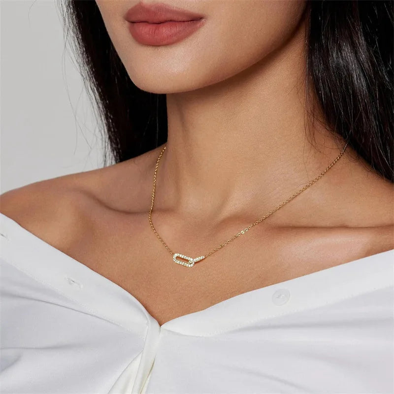 Minimalist Zircon Pendant Necklace for Women - Geometric Luxury Jewelry