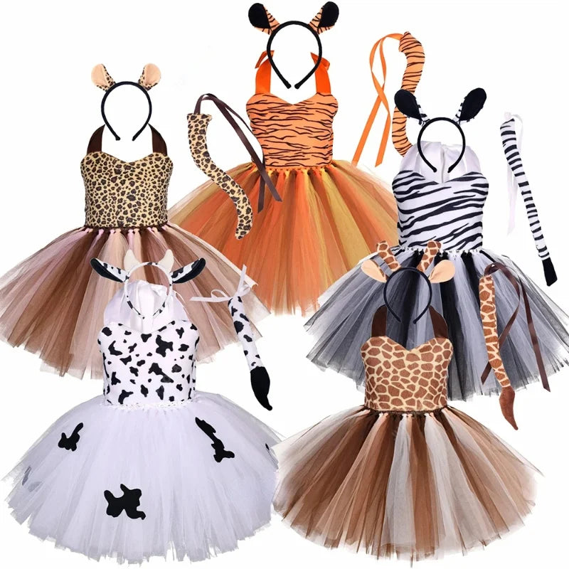 Baby Girls Halloween Animal Cosplay Costume Tutu Dress for Party & Birthday