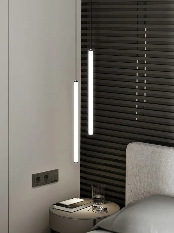 Modern Minimalist LED Pendant Light for Living Room & Bedroom - Chrome Finish