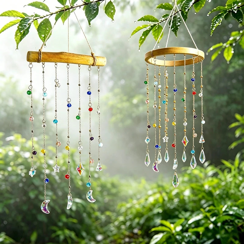 Crystal Suncatcher Rainbow Wind Chimes - Outdoor Home Garden Decor