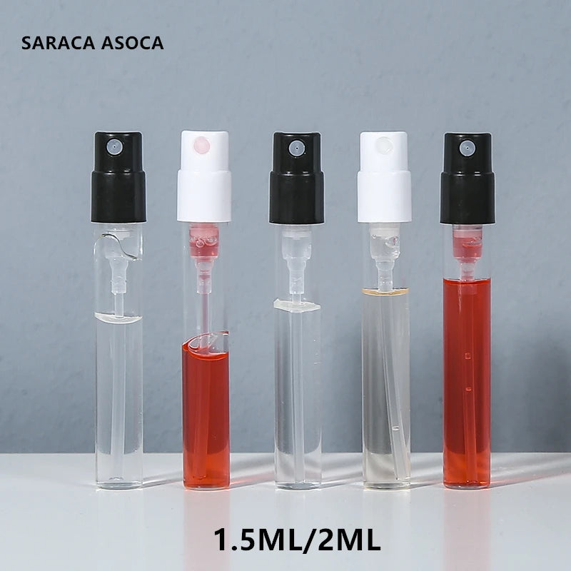 Glass Perfume Sample Bottles with Bayonet/Snap-On Pump 1ml–2.5ml Set