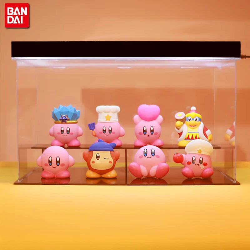 8-Piece Kirby Anime Action Figures Set, Cute Cartoon Pink Mini Collectible Toys for Kids