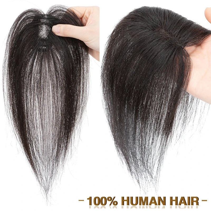 Clip-In Hair Bangs Human Hair Extensions for Women - Natural Remy, 10g