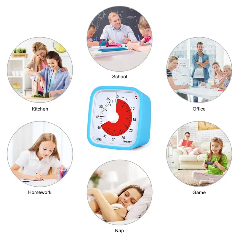 Visual Timer with Protective Case Silent Countdown for Kids - 60 Min