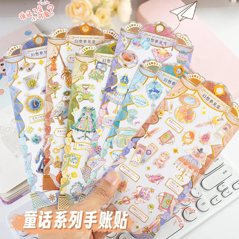 3 Pcs Fairy Tale Garden Cake Decor Stickers for Scrapbooking & Journaling