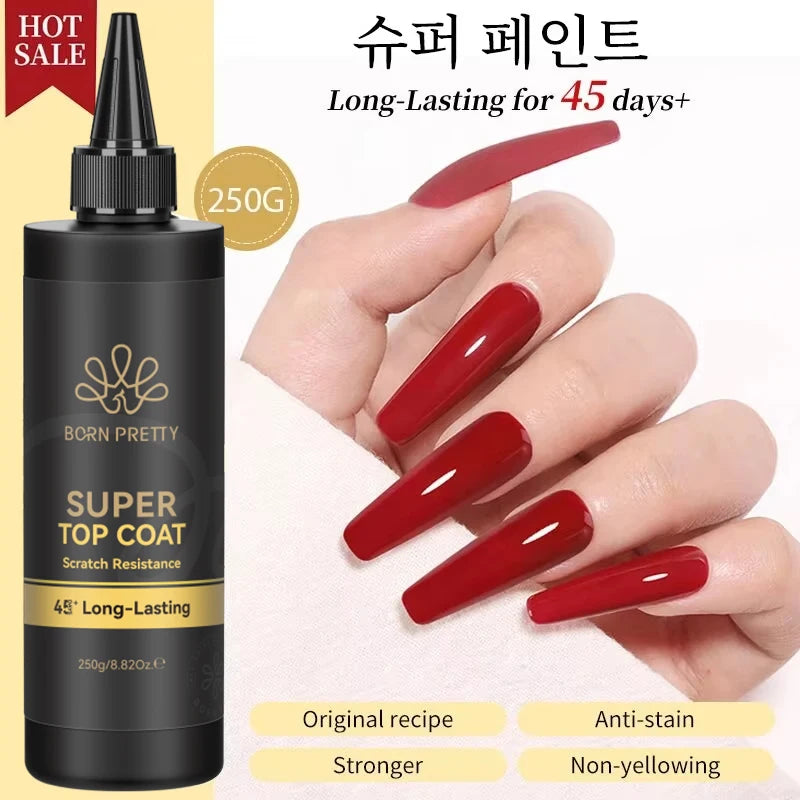 250g Professional Nail Top Coat Gel Polish Long-Lasting & Quick Dry