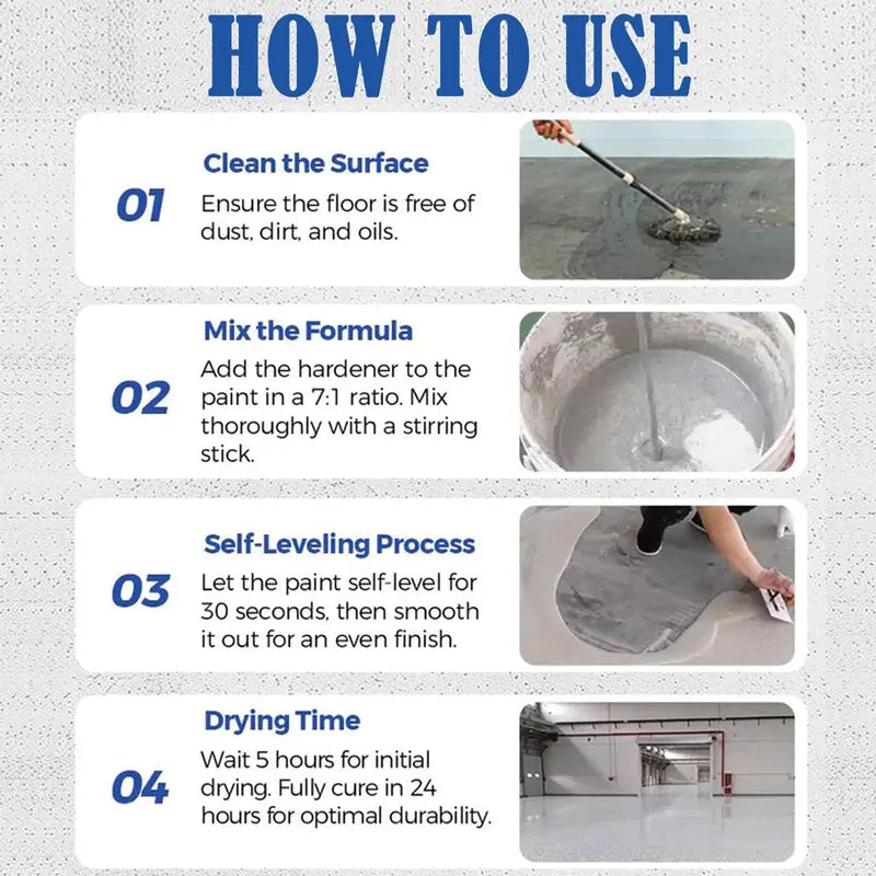 High-Gloss Marble Effect Epoxy Floor Paint - Waterproof, Non-Slip Indoor & Outdoor Coating