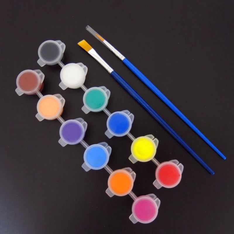 Acrylic & Watercolor Paint Set - 12 Color Pigments for Art & Craft