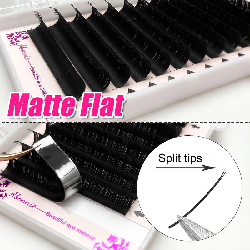Flat Eyelash Extensions 5-7mm Ultra Soft Volume False Lashes Matte Black