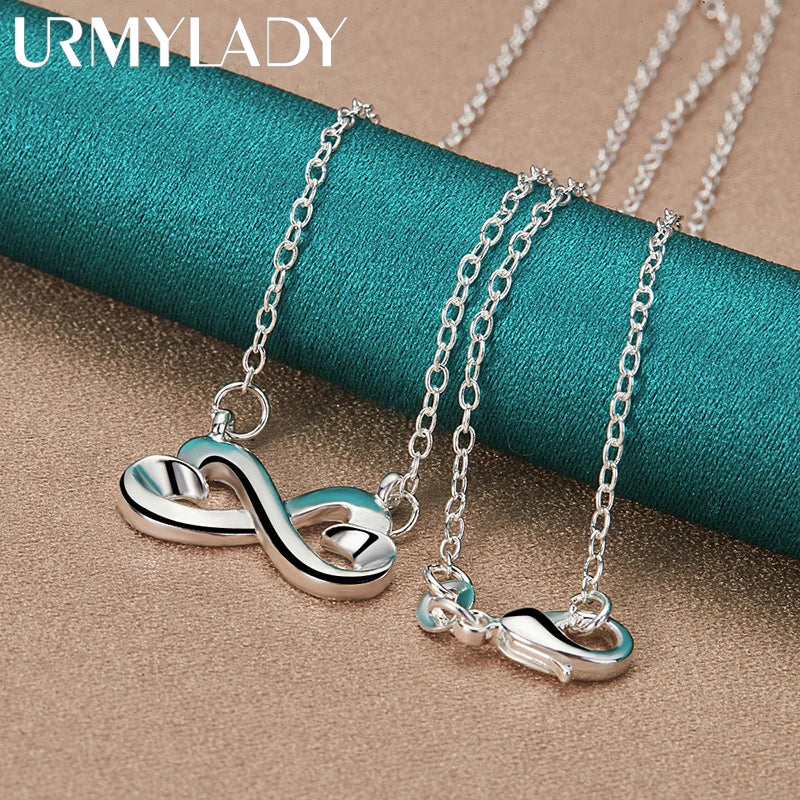 925 Sterling Silver Jewelry Set for Women Valentines Day Gift Necklace Earrings Ring