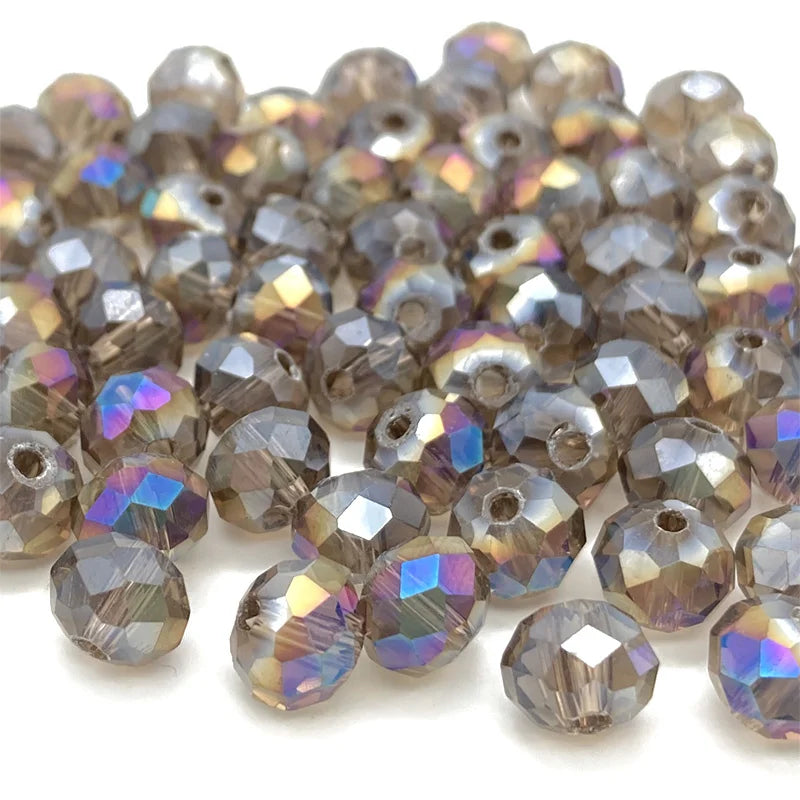 Faceted Crystal Beads for Jewelry Making - Loose Spacer Glass Beads 2-8mm Variety Pack