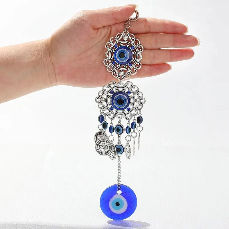 Alloy Palm and Devil's Eye Charm for Car, Home, Garden Decor – Lightweight & Durable