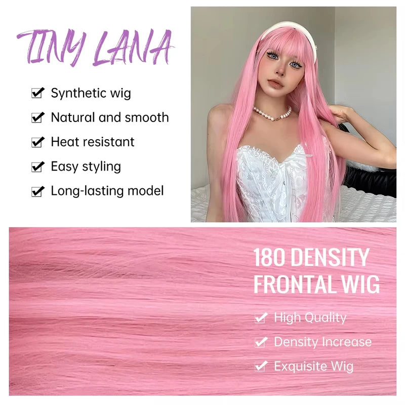 Long Straight Synthetic Wig for Halloween & Cosplay - High-Temperature Silk Cap
