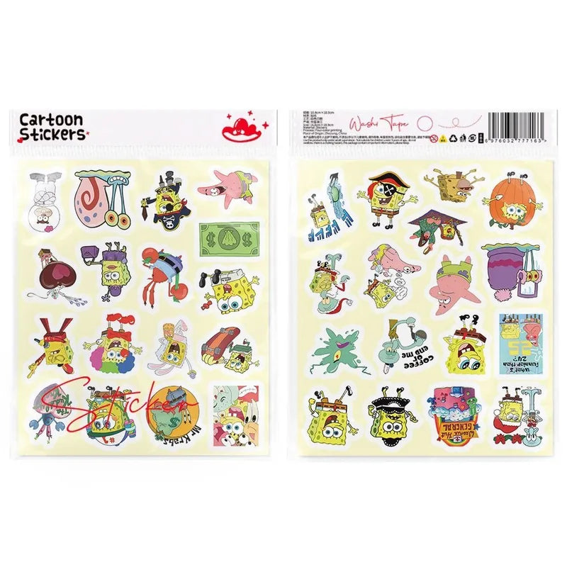 Children's Waterproof Stickers Set - SpongeBob SquarePants Decorative Kids Gifts