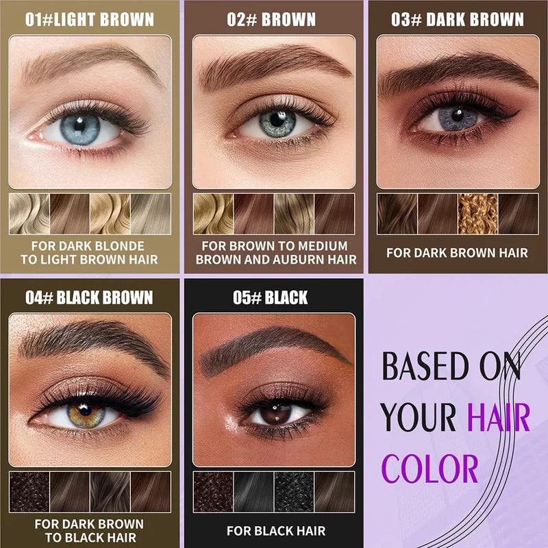 Double End Eyebrow Pencil Waterproof Gel Brow Makeup Kit - Natural & Long Lasting