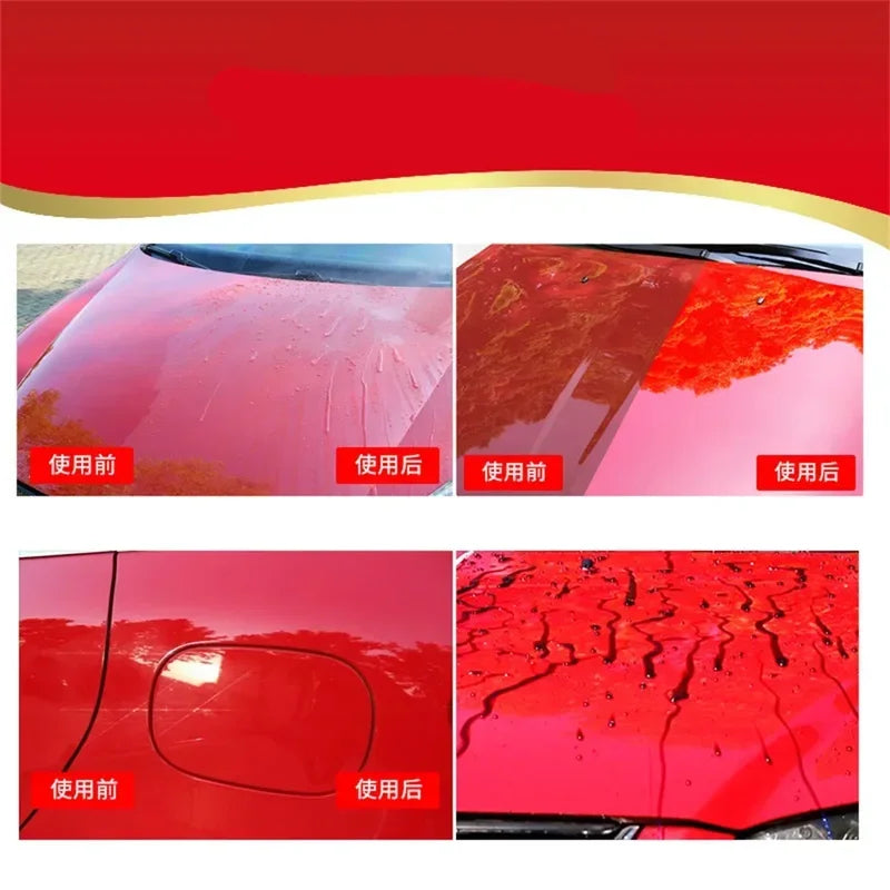 Car Wax Crystal Plating Set Hard Glossy Paint Protection with Sponge & Cloth