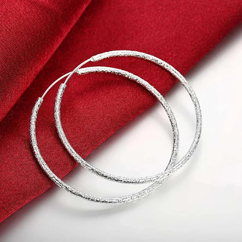 Sterling Silver Hoop Earrings for Women - Round Circle Jewelry, Wedding & Engagement Charm