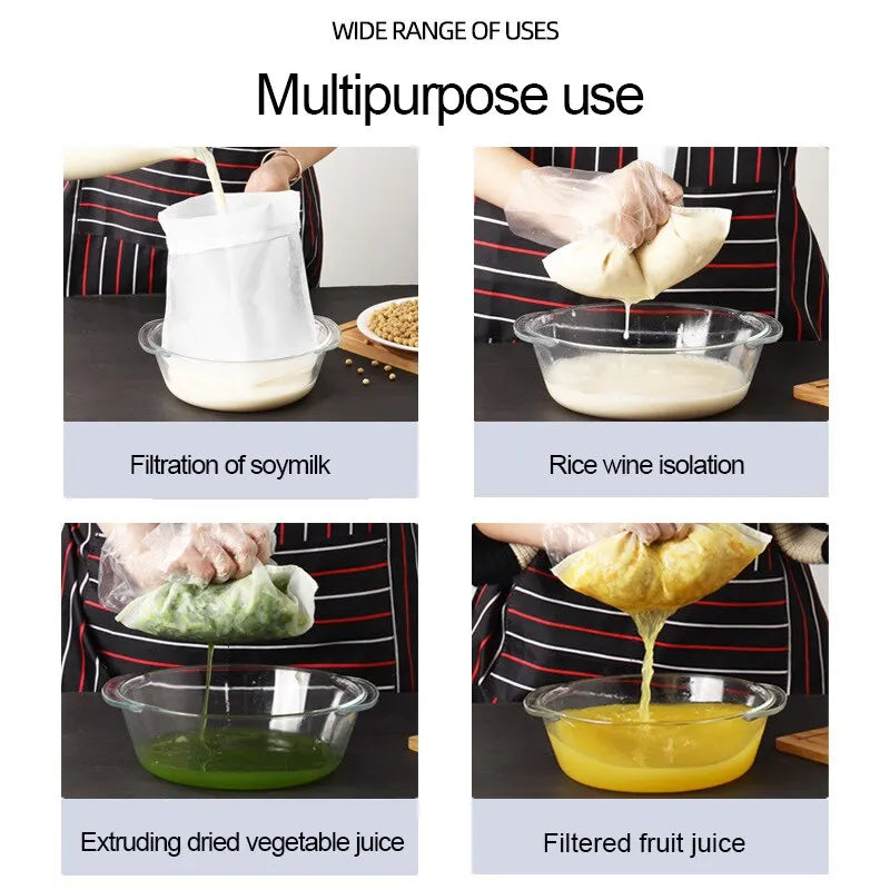 Reusable Mesh Filter Bags for Nut Milk Coffee Oil & Yogurt - 2 Pack