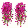 Artificial Morning Glory Flowers with Eucalyptus Leaves for Outdoor Wedding Garden Decor - 2 Pieces