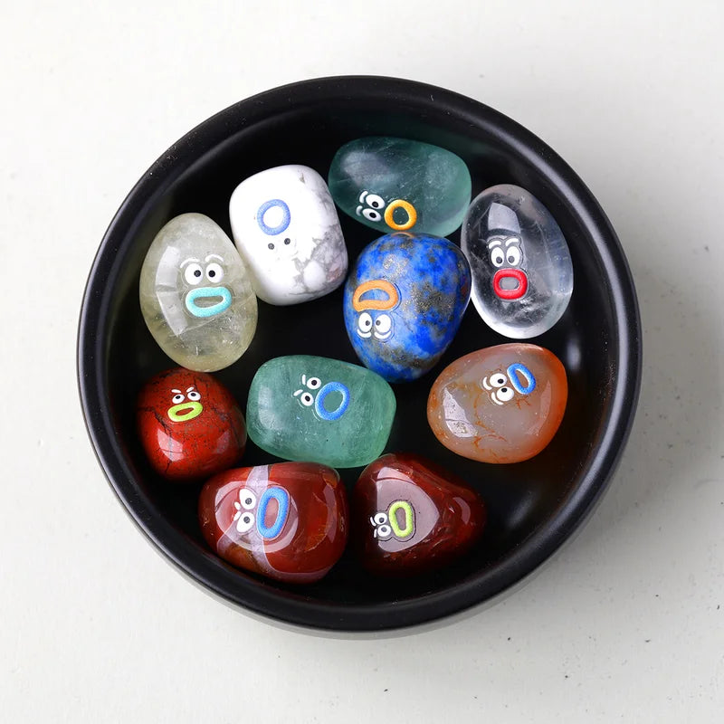 10pcs Natural Crystal Tumbled Stones for Crafts & Home Decor - Small Gift Set