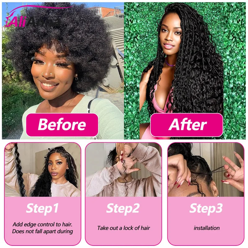 Deep Wave Human Hair Bundles for Braiding & Crochet - 16-26 Inch, 50g/100g