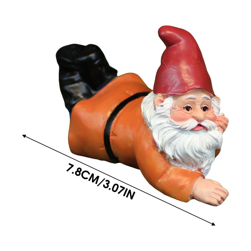 Garden Gnome Figurine Resin Miniature Outdoor Decor for Lawn & Garden