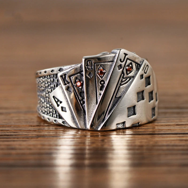 Vintage Lucky Poker Rings for Women & Men - Card Playing Finger Jewelry