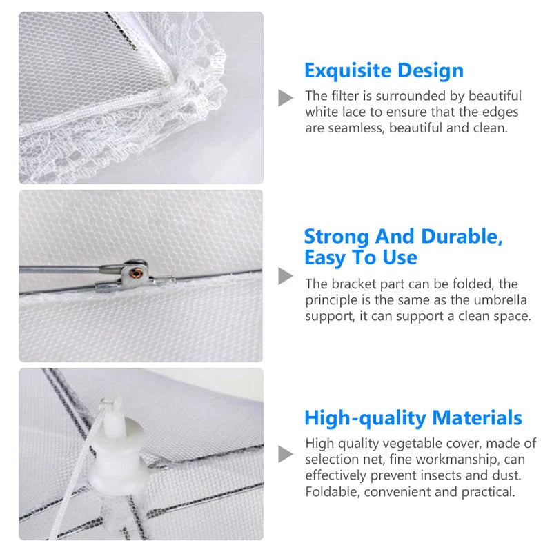 Foldable Mesh Food Cover Tent for Outdoor & Indoor Food Protection - Reusable Mosquito & Fly Barrier
