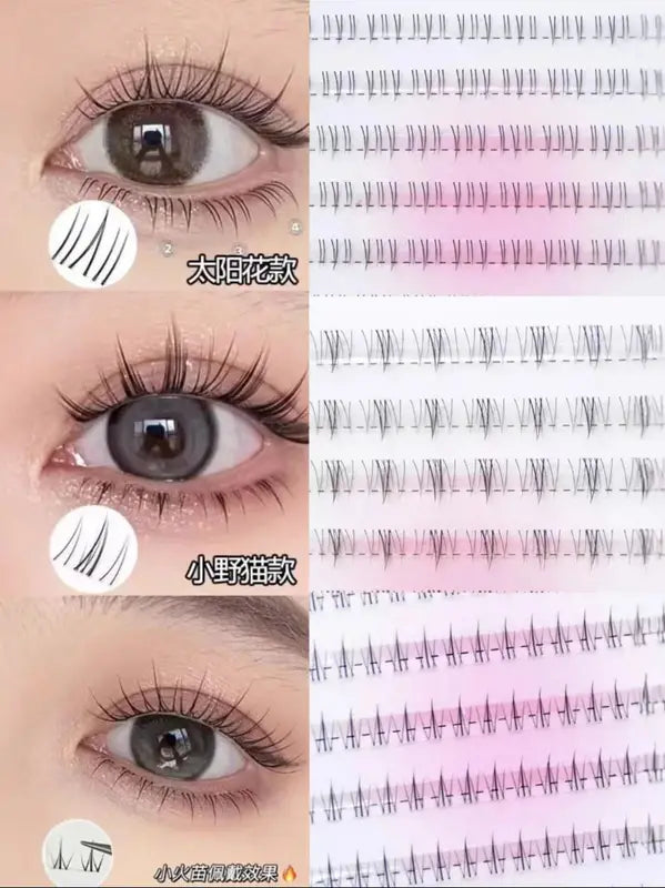 False Eyelash Clusters with Personal Application Kit - Multiple Colors
