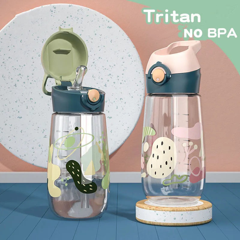 450ML Kids Water Bottle BPA Free Portable Drinking Cup with Straw