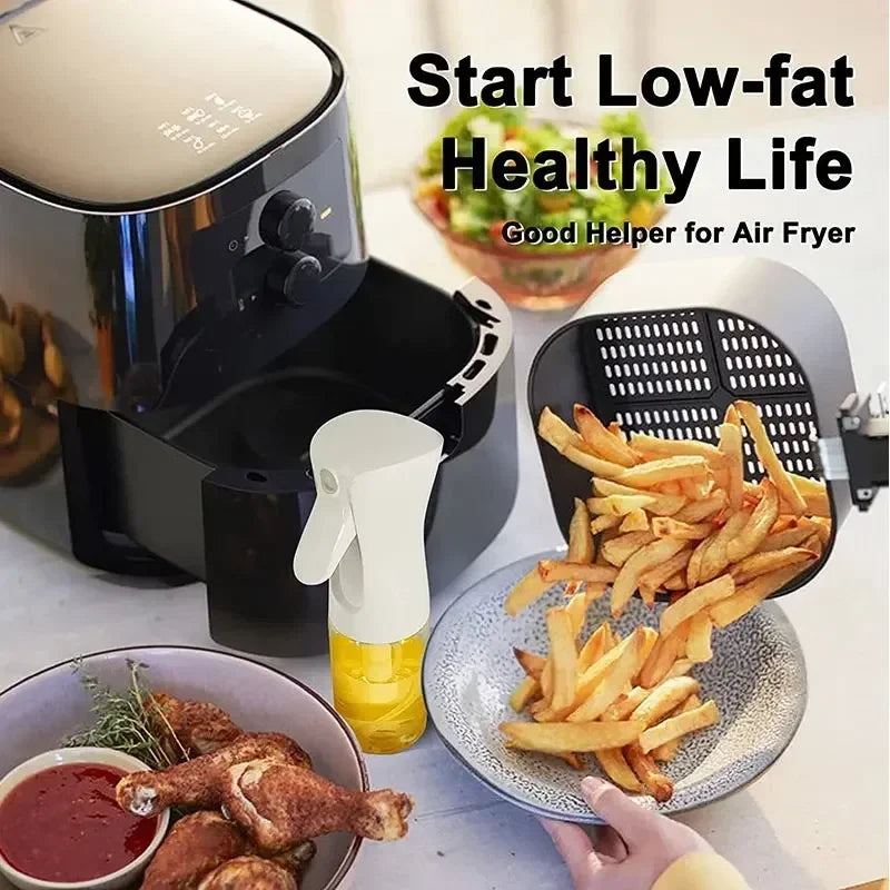 Reusable Oil Spray Bottle with Mist Nozzle - Food Grade Plastic Kitchen Dispenser, 200/300/500ml