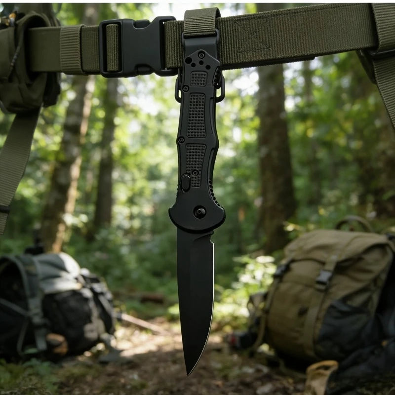 Folding Pocket Knife with Drop Point Blade and Nylon Handle for Camping Outdoor