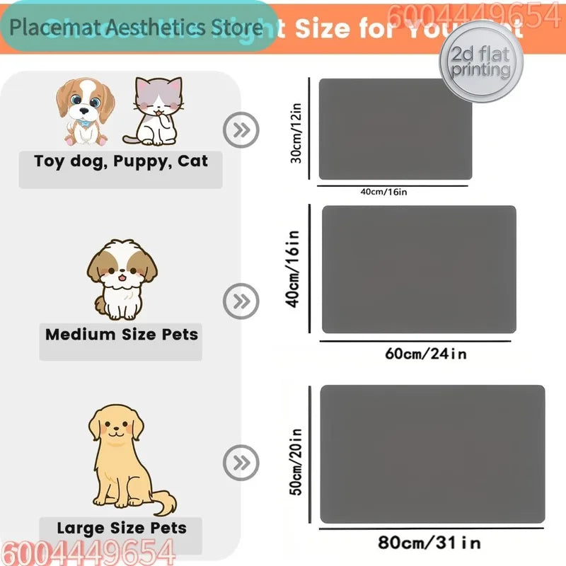 Absorbent Pet Feeding Mat with Waterproof Rubber Backing for Dogs & Cats
