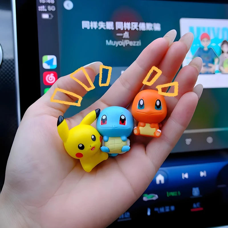Mini Anime Pokemon Figures Set - Pikachu Bulbasaur Charmander Munchlax Toys
