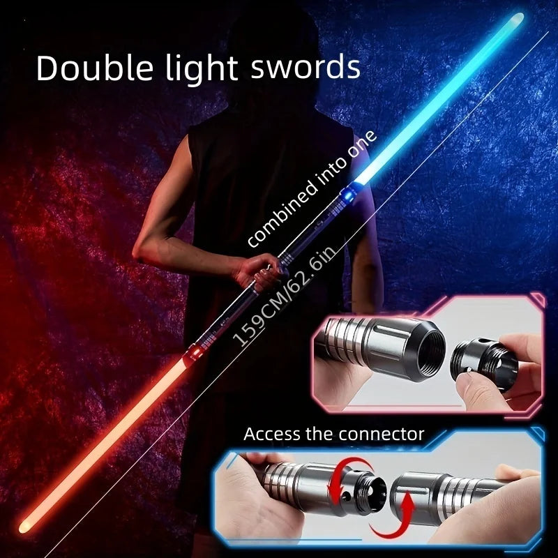 15-Color 2-in-1 Metal Glow Light Saber Toy Sword - Party & Halloween