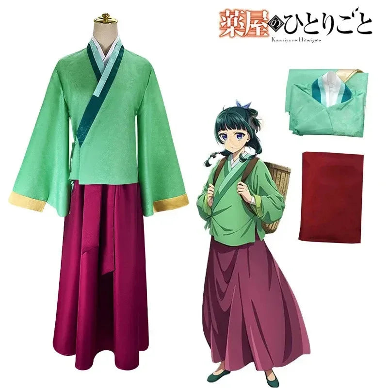Anime Apothecary Diaries Cosplay Costume and Wig Set for Halloween & Events