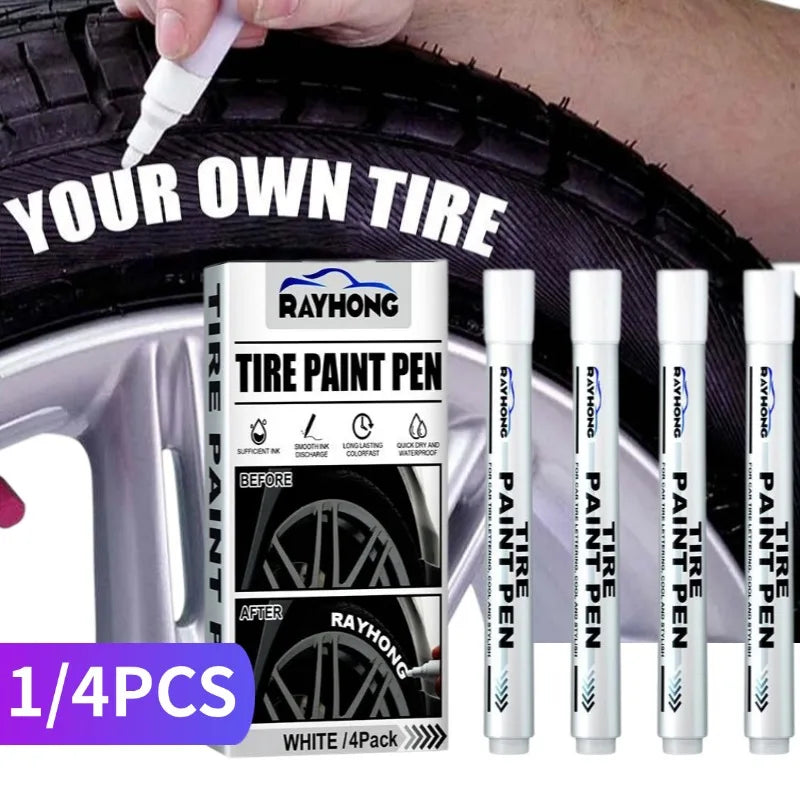 Waterproof Car Tire Paint Markers Set - Fast Dry & Permanent Oil-Based Ink