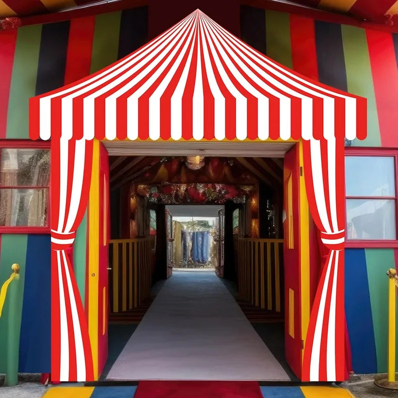 3 Pcs Carnival Party Decorations Striped Banner Set for Circus Halloween Festivities