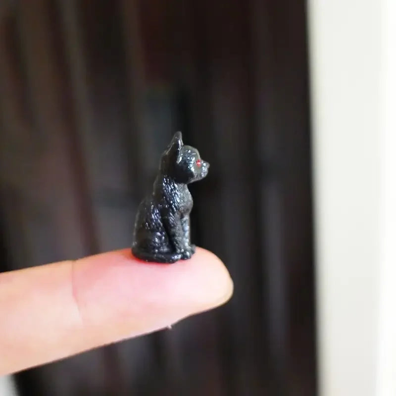 Halloween Black Cat Resin Figurine Ornaments for DIY Crafts & Home Decor