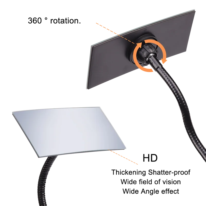 Adjustable Clip-On Mirror with 360° Rotation for Office, Salon & Desk