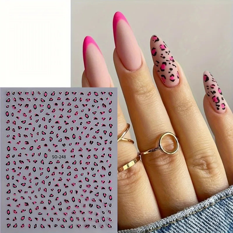 Leopard Print Nail Stickers 3-Pack - Easy DIY Nail Art for Weddings Parties and Gifts