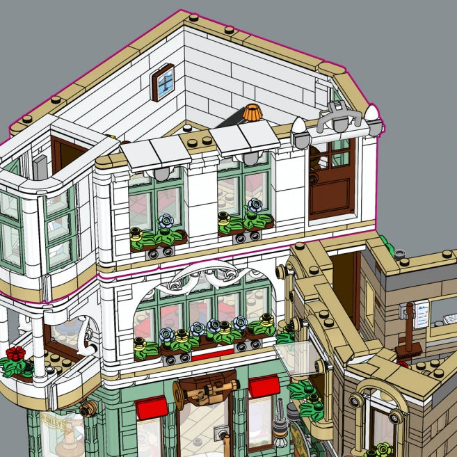 Modular Building Blocks City Architecture Set for Kids & Adults - European Shopping Street Model