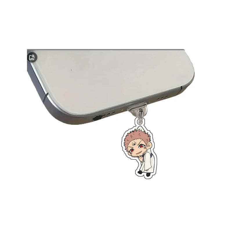 Anime JJK Gojo Satoru Itadori Yuji Fushiguro Megumi Geto Dust Plug Keychain Pendant - Earphone Port Protection