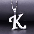 Initial Necklace for Women Men Stainless Steel Alphabet Pendant Chain